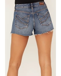Shyanne Women's Dark Wash Mid Rise Rigid Denim Shorts