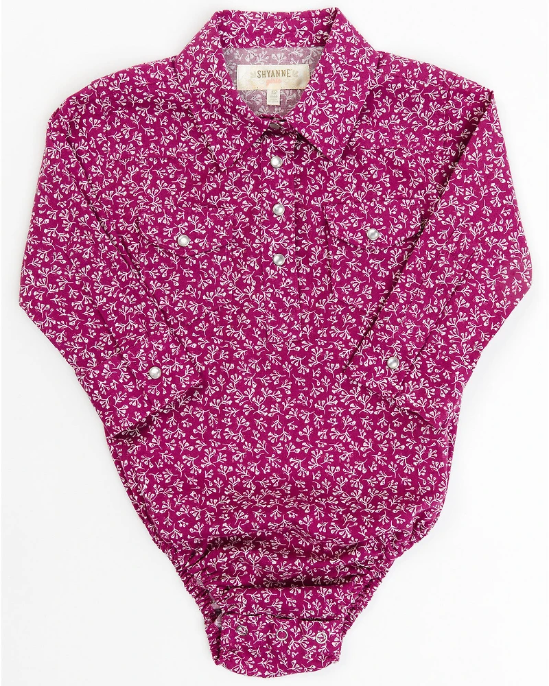Shyanne Infant Girls' Ditsy Floral Print Long Sleeve Western Snap Onesie