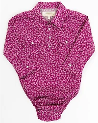 Shyanne Infant Girls' Ditsy Floral Print Long Sleeve Western Snap Onesie