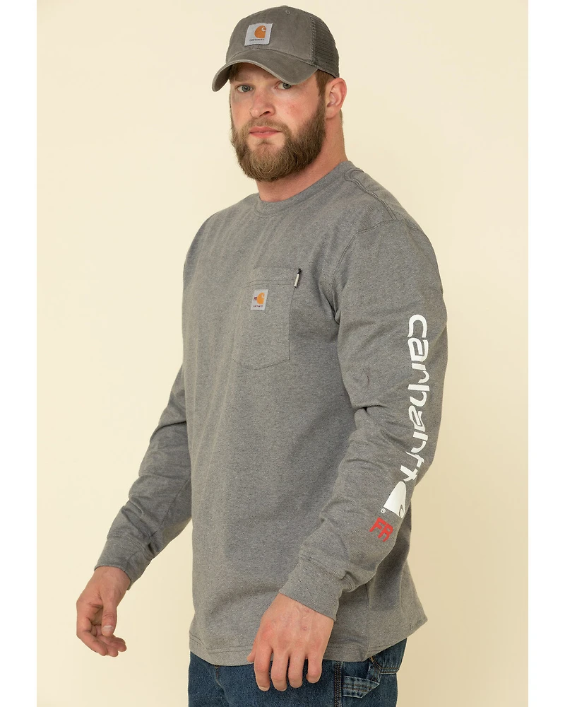 Carhartt Men's FR Midweight Signature Logo Long Sleeve Work Shirt
