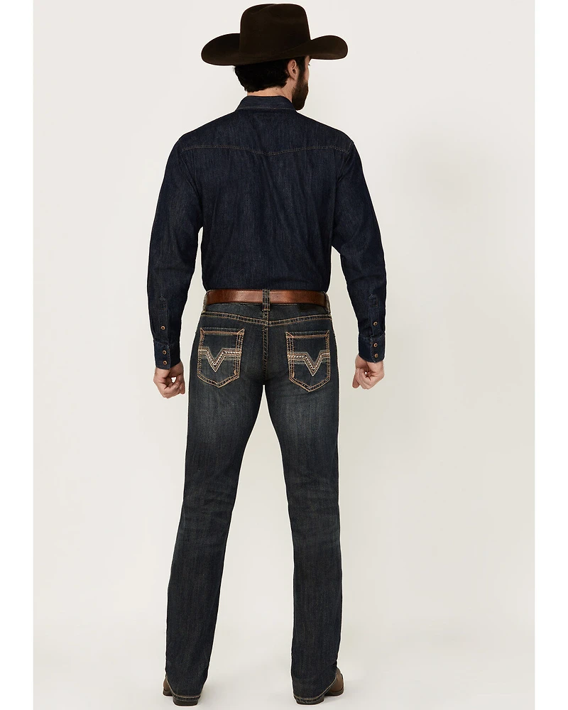 Rock & Roll Denim Men's Revolver Dark Wash Slim Straight Stretch Jeans