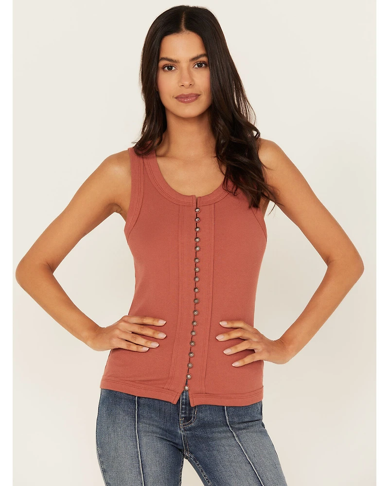 Idyllwind Women's Edna Button Front Ribbed Tank