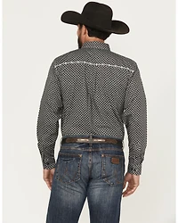 Cowboy Hardware Men's Geo Floral Print Long Sleeve Button-Down Western Shirt