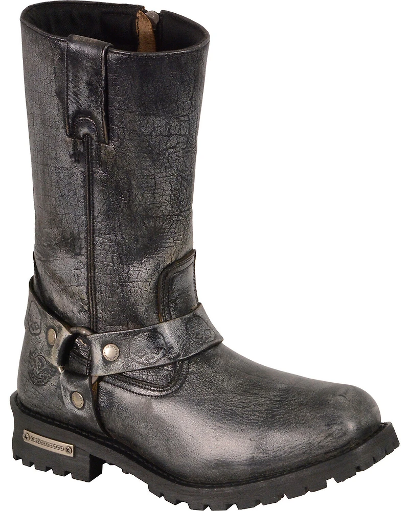 Milwaukee Leather Men's 11" Classic Harness Boots - Square Toe