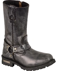 Milwaukee Leather Men's 11" Classic Harness Boots - Square Toe