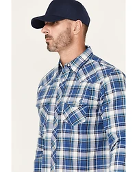 Cody James Men's FR Plaid Print Long Sleeve Pearl Snap Flannel Work Shirt