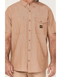 Hawx Men's Solid Short Sleeve Button-Down Work Shirt