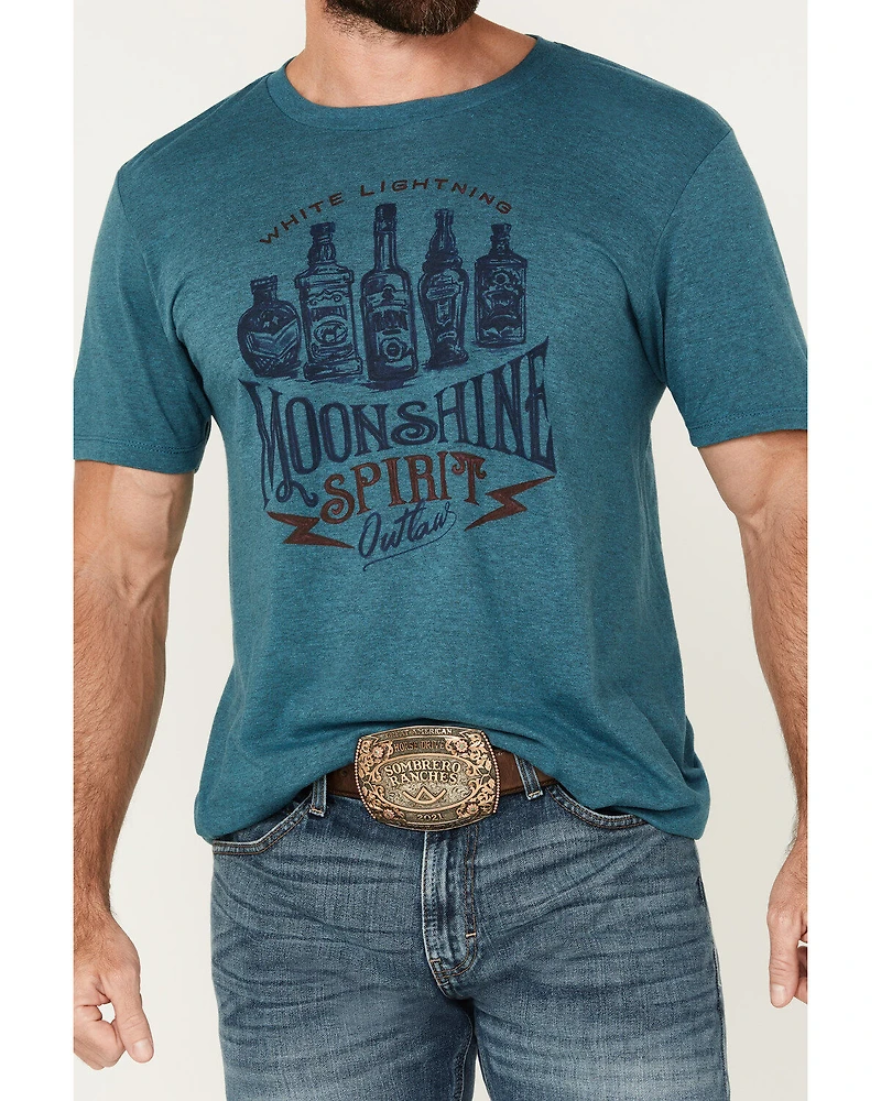 Moonshine Spirit Men's White Lightning Short Sleeve Graphic T-Shirt