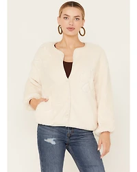 Sadie & Sage Women's Anna Flower Teddy Jacket Sweater
