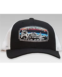 RopeSmart Men's Black & White Serape Embroidered Logo Patch Mesh-Back Ball Cap