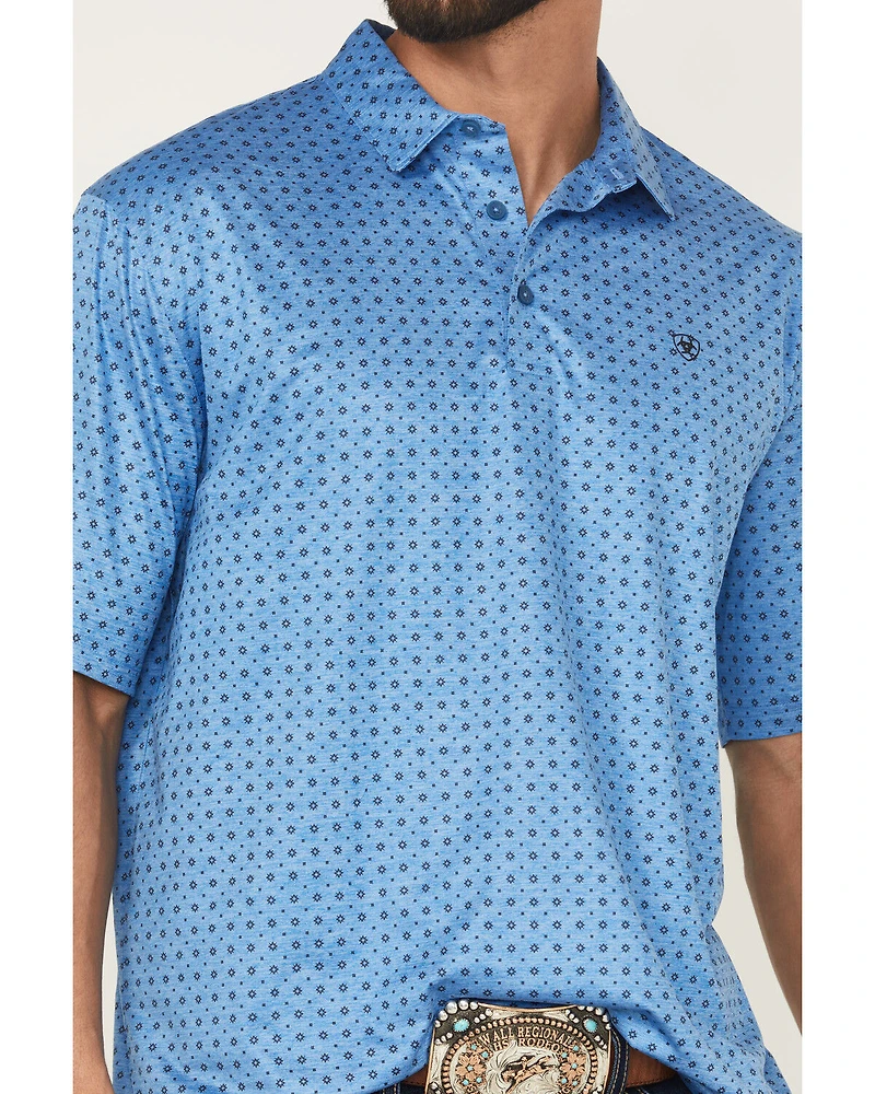 Ariat Men's Charger 2.0 Geo Print Short Sleeve Button-Down Polo Shirt