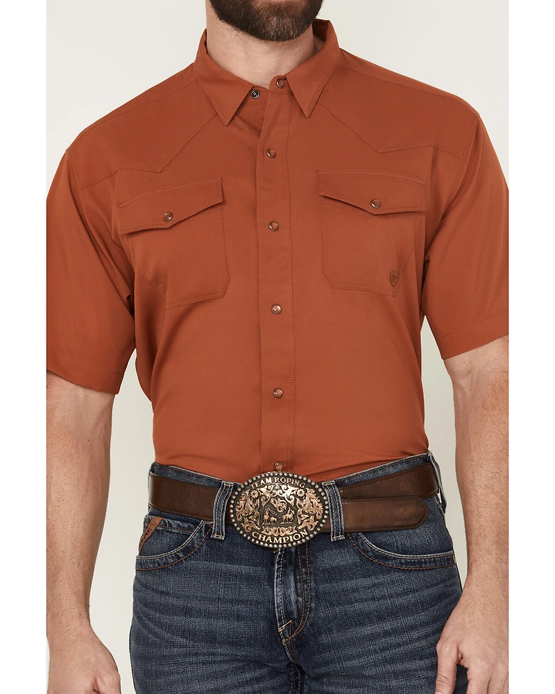 Ariat Men's VentTek Solid Short Sleeve Snap Performance Western Shirt