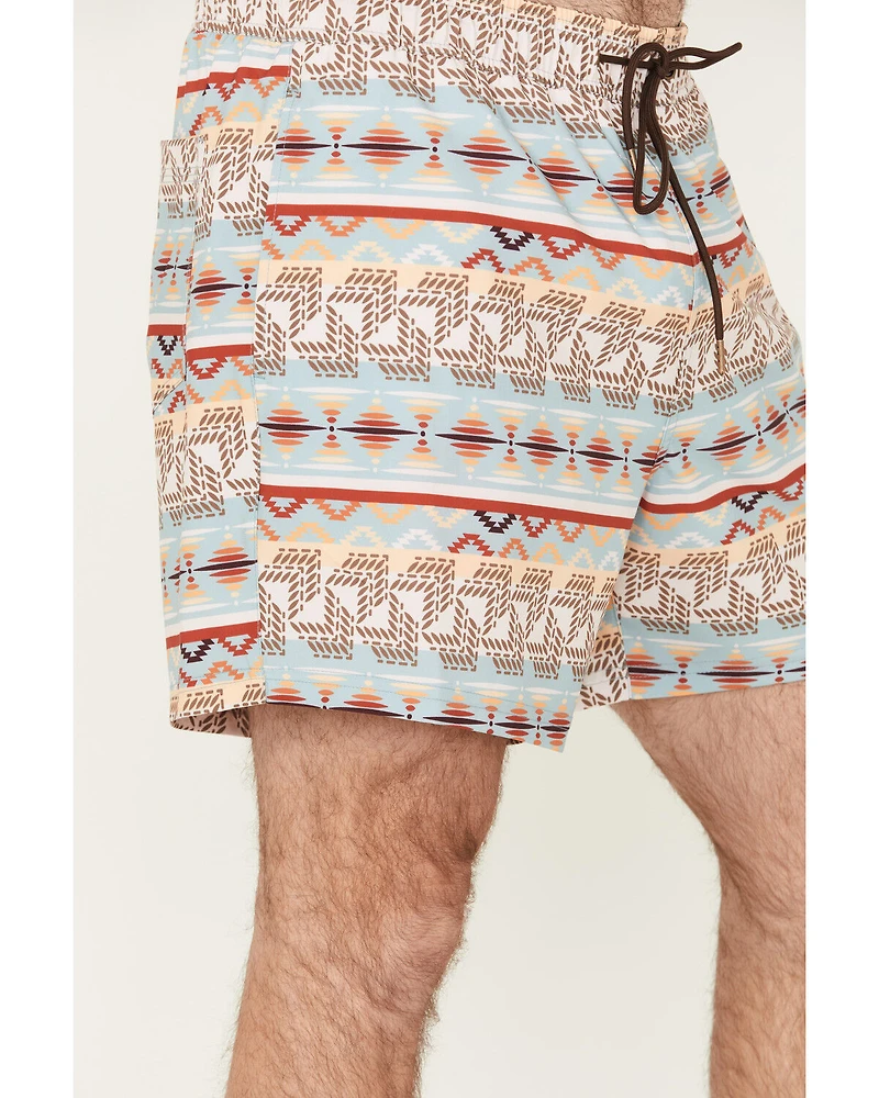 Rock & Roll Denim Men's Southwestern Print Stretch Volley Shorts
