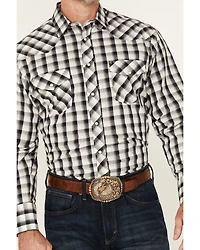 Roper Men's Plaid Print Long Sleeve Snap Stretch Western Shirt