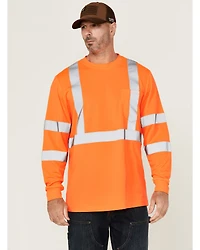 Hawx Men's Hi-Vis Reflective Long Sleeve Work T-Shirt - Big