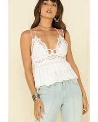Free People Women's Adella Cami Lace Ruffled Tank Top