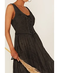 Scully Women's Lace-Up Jacquard Maxi Dress