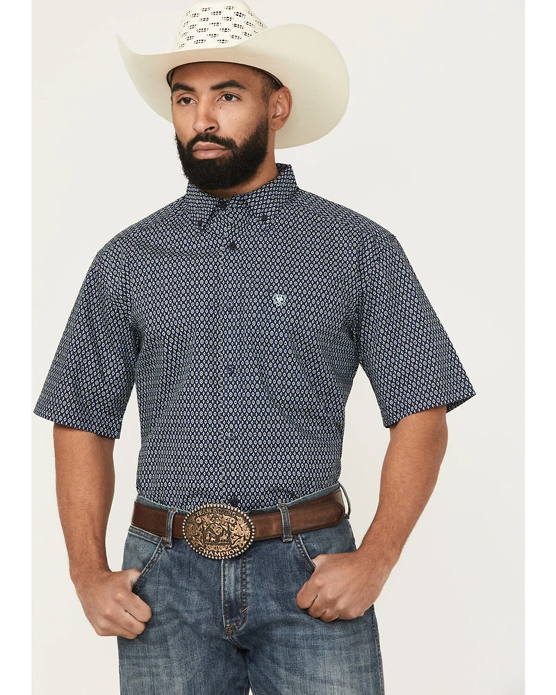 Ariat Men's Clark Geo Print Short Sleeve Button-Down Western Shirt
