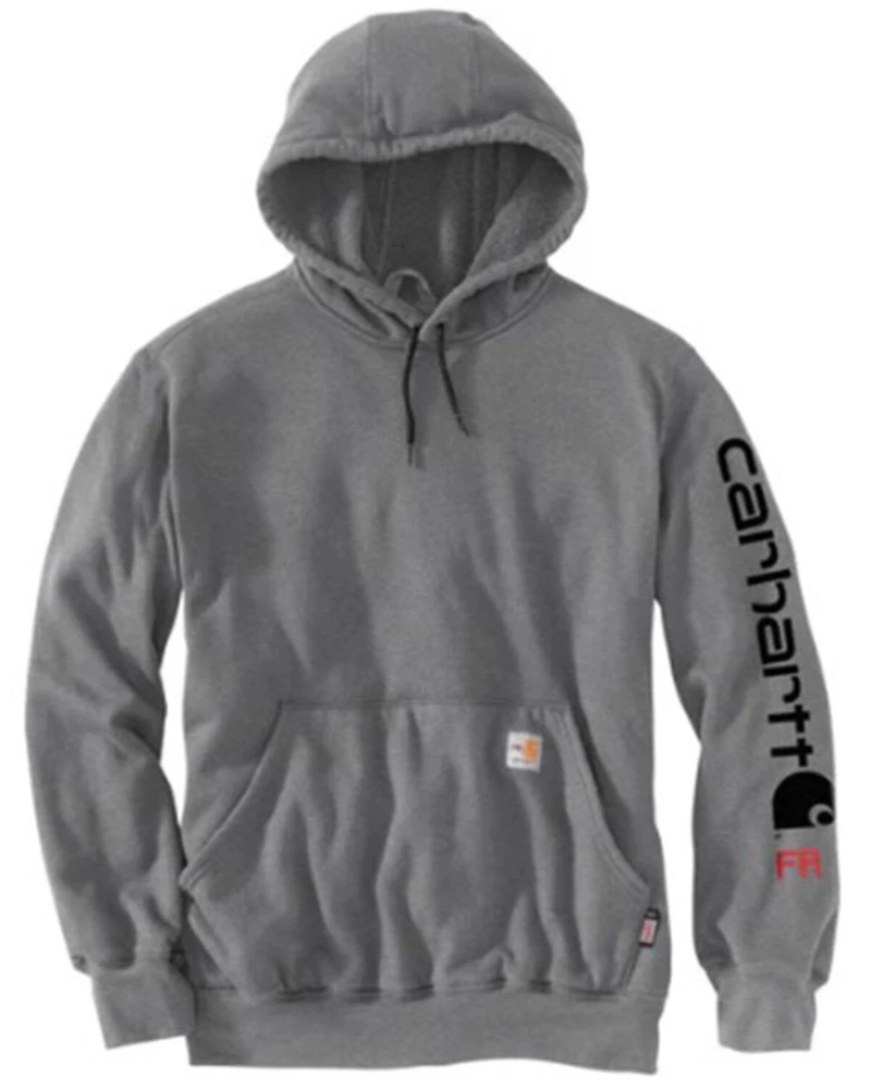Carhartt Men's FR Solid Force Midweight Signature Logo Hooded Work Sweatshirt - Big