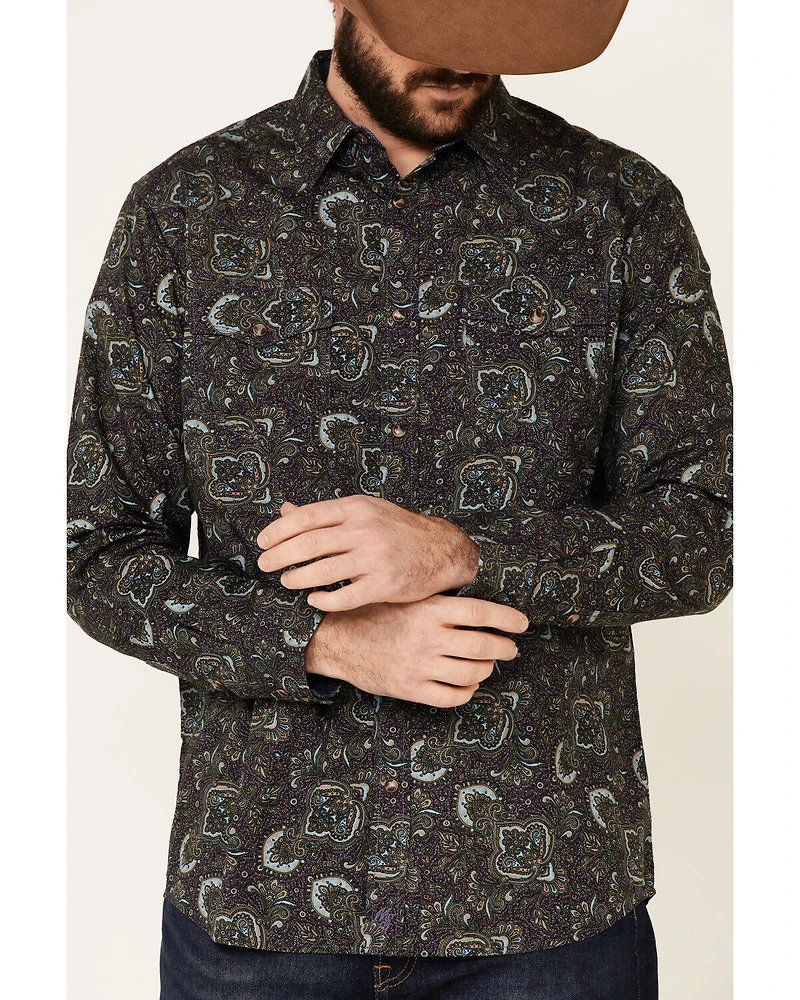 Moonshine Spirit Men's Legacy Large Paisley Print Long Sleeve Western Shirt