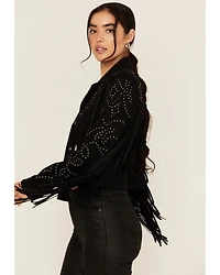 Idyllwind Women's Blair Fringe and Studded Faux Suede Snap Jacket