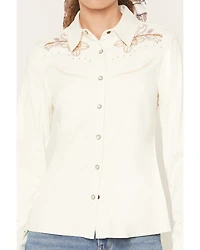 Idyllwind Women's Randy Embroidered Faux Suede Long Sleeve Snap Western Shirt