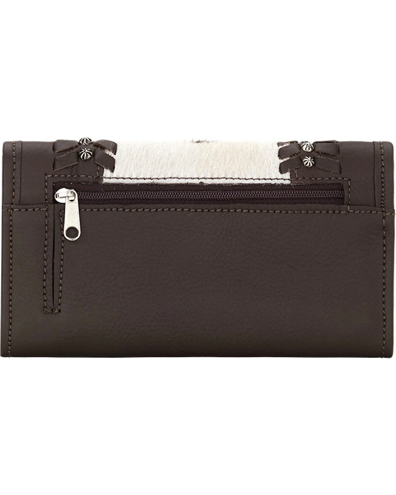 American West Women's Cow Town Pony Hair Tri-Fold Wallet