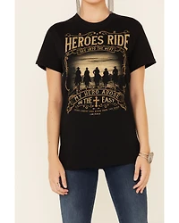 Kerusso Women's Heroes Ride Off Into The West Graphic Short Sleeve Tee