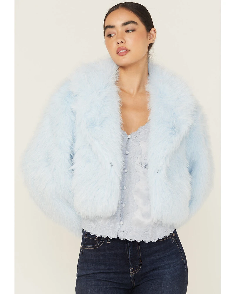 Free People Women's Faux Fur Cropped Jacket