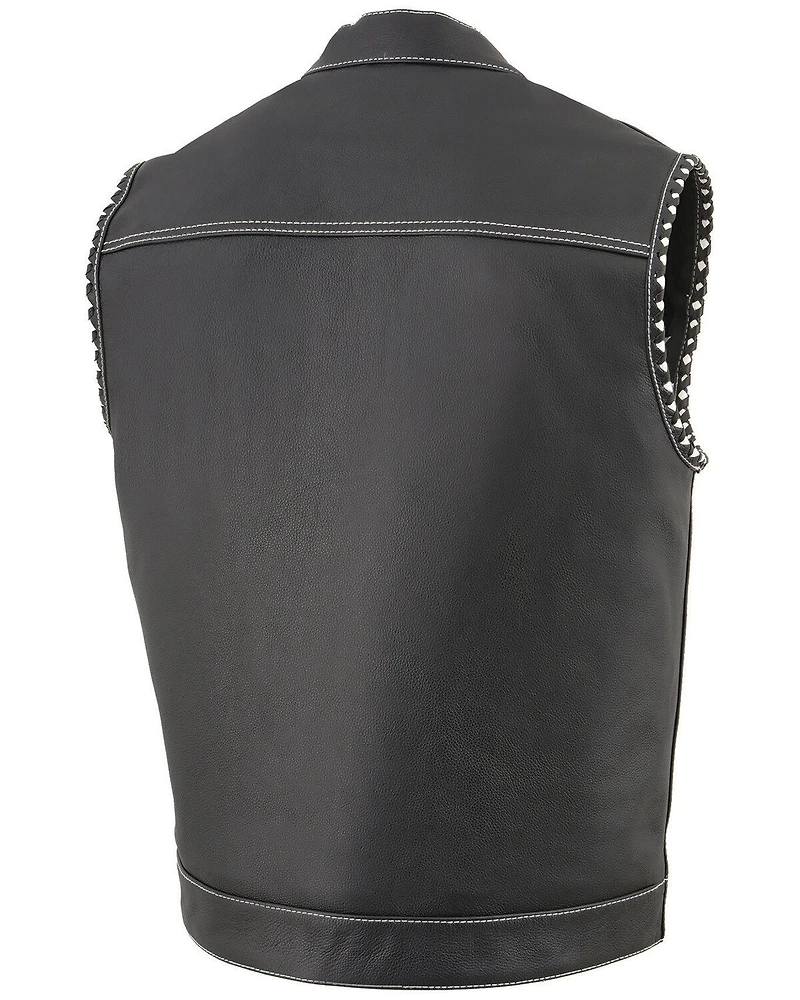 Milwaukee Leather Men's Old Glory Laced Arm Hole Concealed Carry Vest