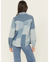 Levi's Women's Patchwork Long Sleeve Snap Denim Shirt