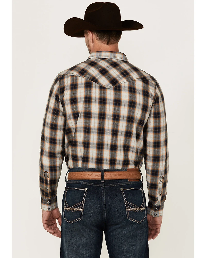 Cody James Men's Desert Nights Plaid Print Long Sleeve Snap Western Shirt