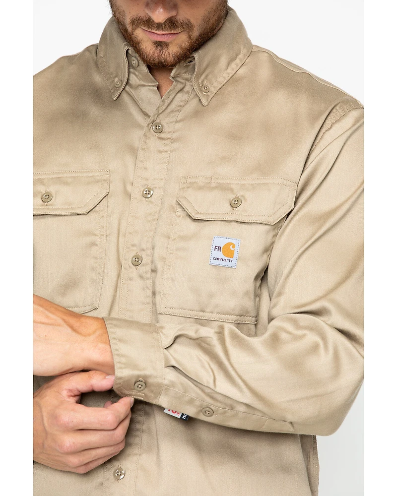 Carhartt Men's FR Solid Twill Long Sleeve Work Shirt