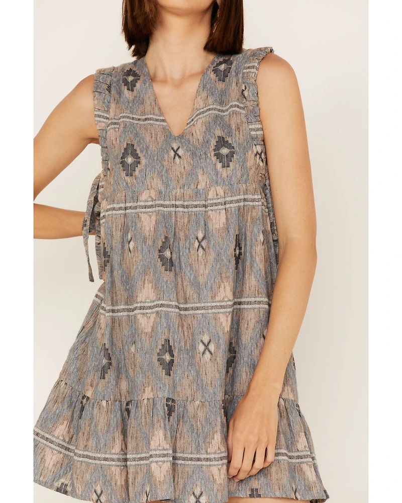 Cleo + Wolf Women's Southwestern Print Tie Mini Dress