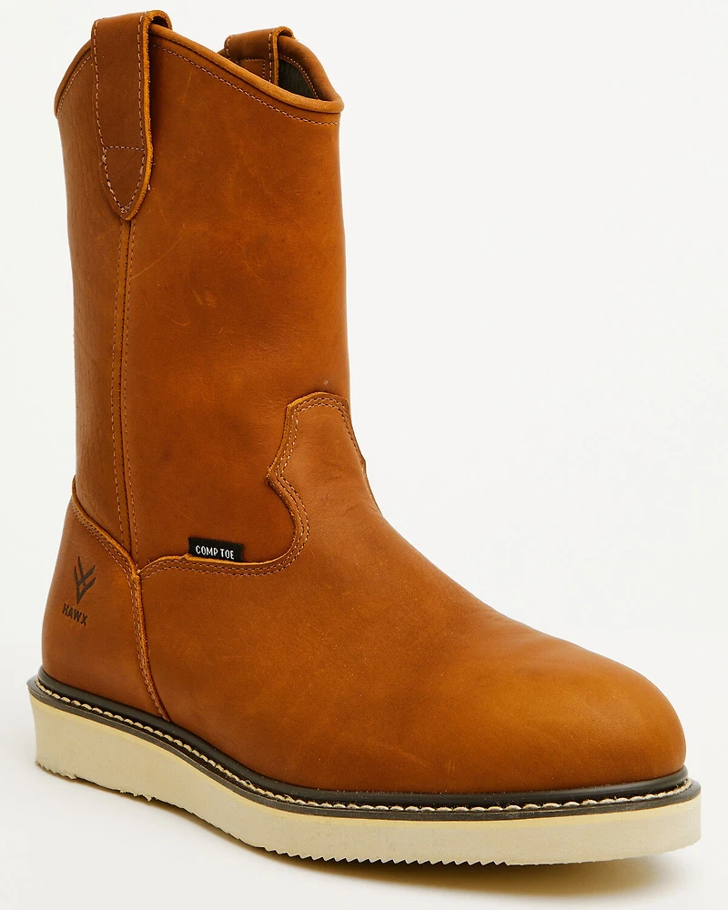 Hawx Men's Pull-On Barnyard Leather Work Boots - Composite Toe