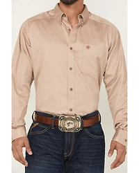 Ariat Men's Solid Khaki Twill Long Sleeve Western Shirt - Big & Tall
