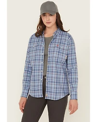 Ariat Women's FR Laurel Plaid Print Long Sleeve Snap Work Shirt