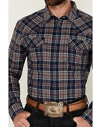 Cody James Men's Poker Plaid Print Long Sleeve Snap Western Shirt - Tall