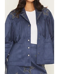 Idyllwind Women's Lonestar Fringe and Studded Faux Suede Jacket