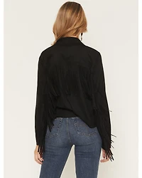Shyanne Women's Cascade Front Fringe Faux Suede Jacket
