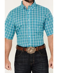 Wrangler Riata Men's Boot Barn Exclusive Assorted Plaid Print Short Sleeve Button-Down Stretch Western Shirt