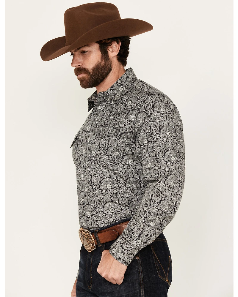 Wrangler Retro Men's Paisley Print Long Sleeve Snap Western Shirt