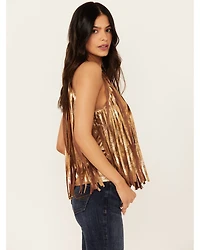 Idyllwind Women's Prescott Foiled Faux Suede Fringe Tank