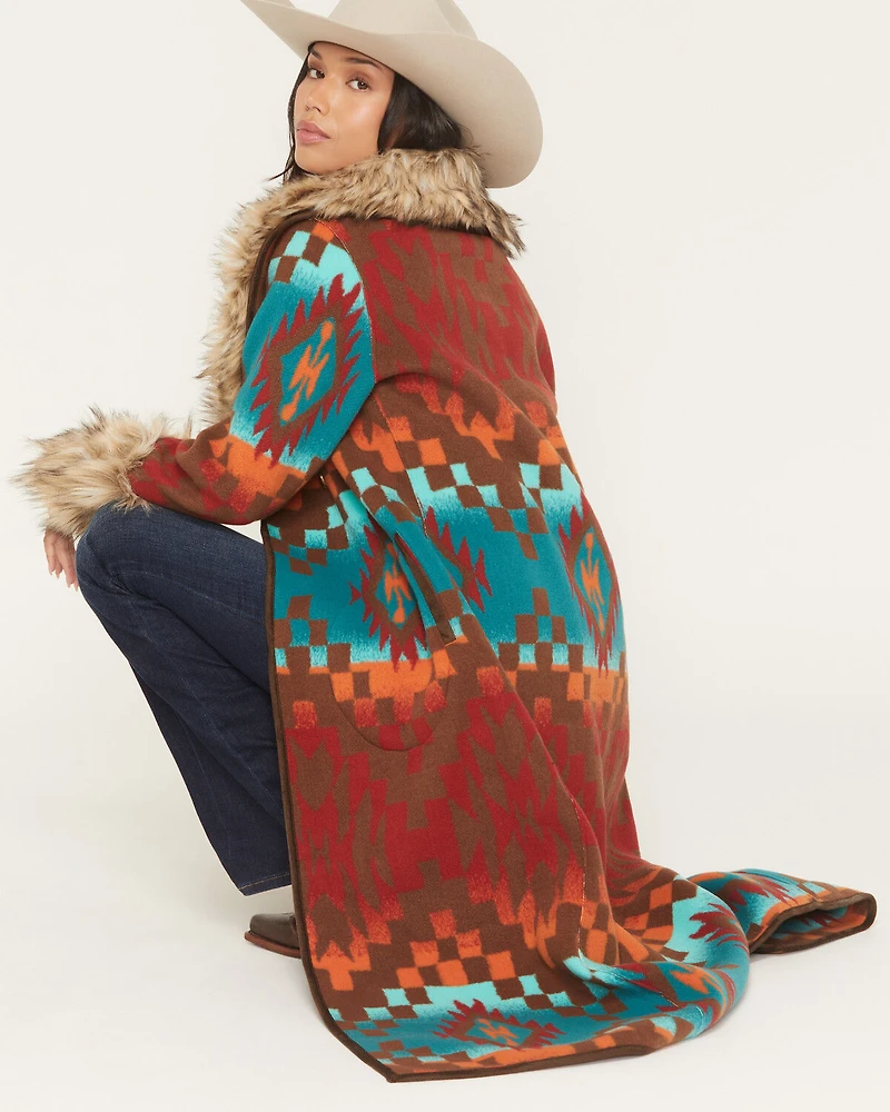 Tasha Polizzi Women's Casey Southwestern Print Blanket Coat