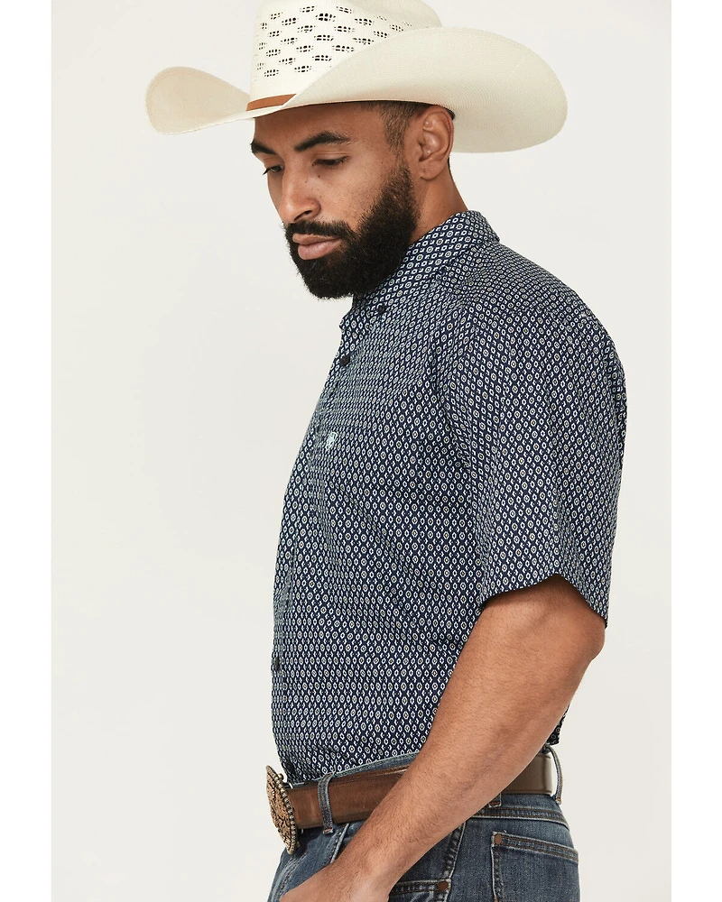 Ariat Men's Clark Geo Print Short Sleeve Button-Down Western Shirt