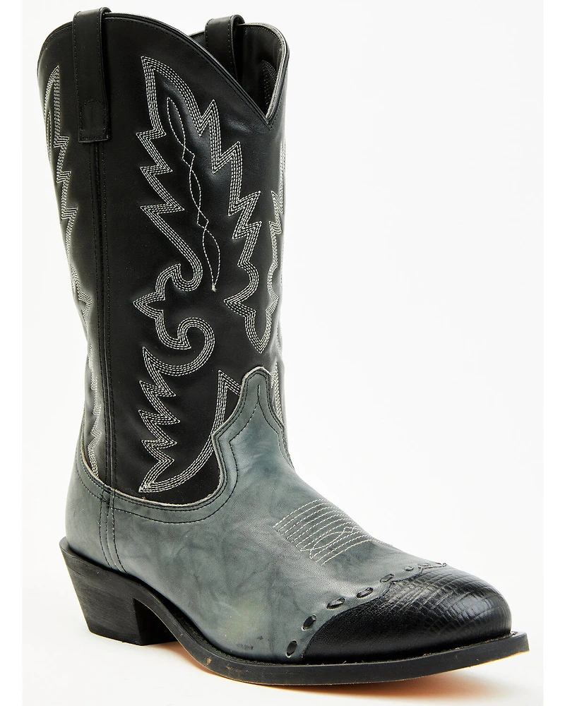 Laredo Men's Lizard Print Wingtip Western Boots - Round Toe