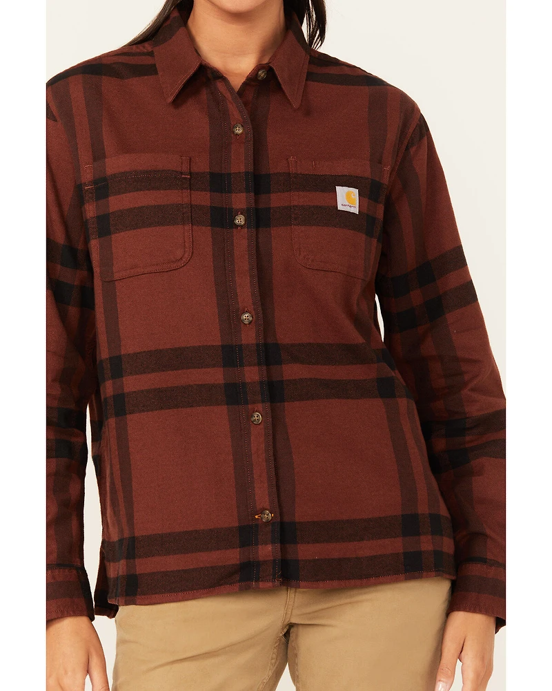 Carhartt Women's Rugged Flex® Loose Fit Midweight Long Sleeve Flannel Shirt