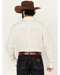 Wrangler Men's Classics Geo Print Long Sleeve Button-Down Western Shirt