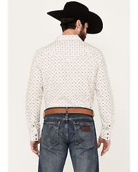 Gibson Trading Co Men's Barbed Wire Geo Print Long Sleeve Western Snap Shirt