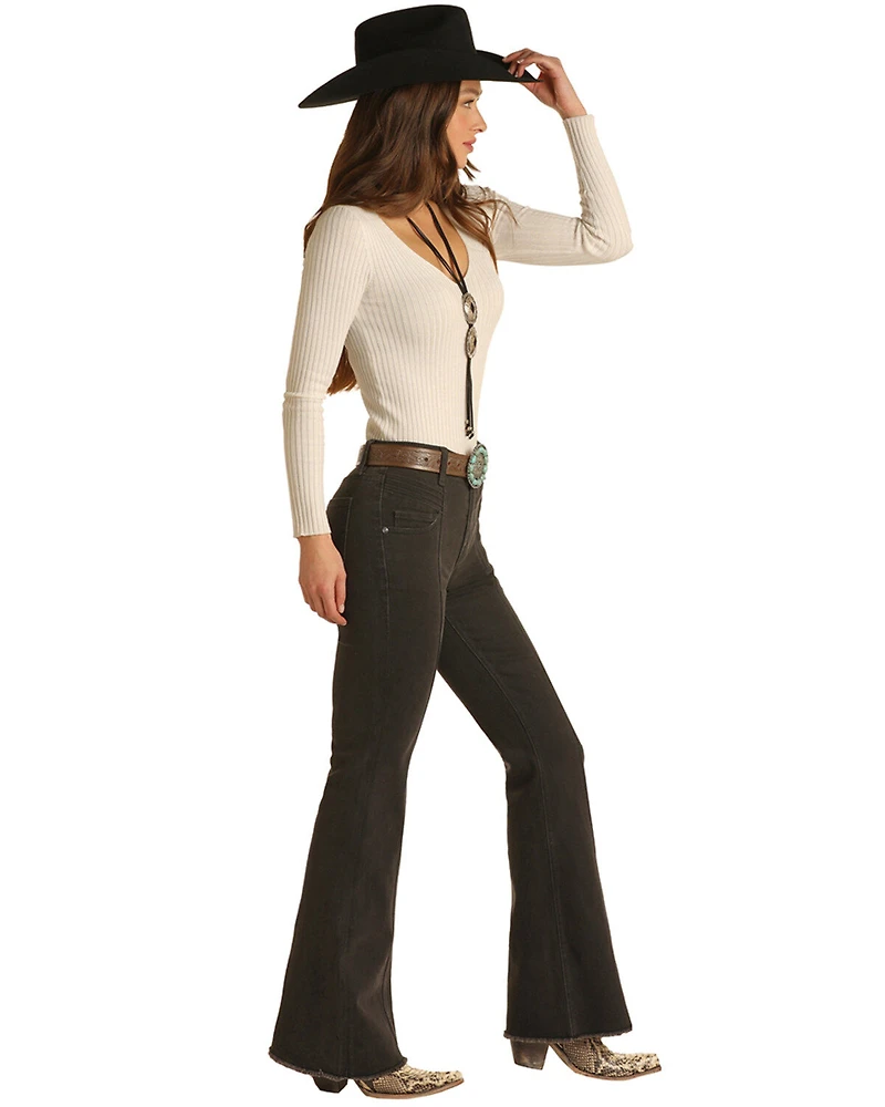 Rock & Roll Denim Women's Dark Wash High Rise Bootcut Jeans